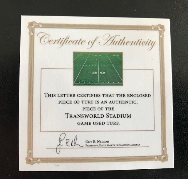 St Louis Rams Game Used Turf from Transworld Stadium 1995-2004- Greatest Show on Turf!