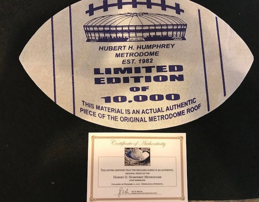 Minnesota Vikings Game Used Metrodome Football Shape- Actual piece of historic Metrodome Roof!