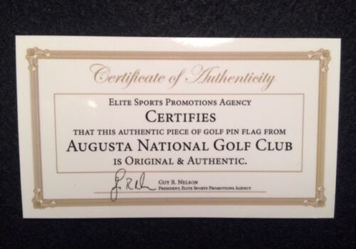 The Masters Flag Display- Own a Piece of Official Masters Golf Flag from Augusta Golf Club!