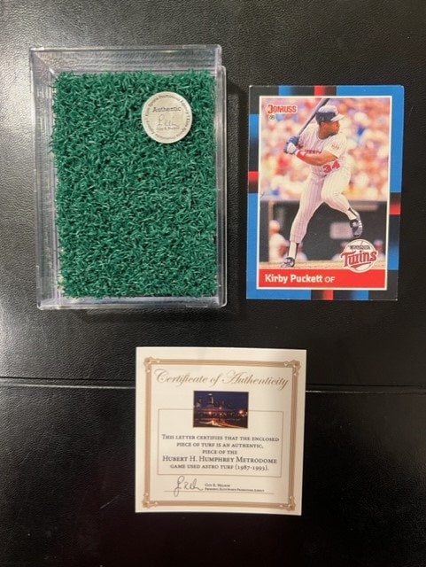 Kirby Puckett Game Used Turf from World Series- Minnesota Twins-