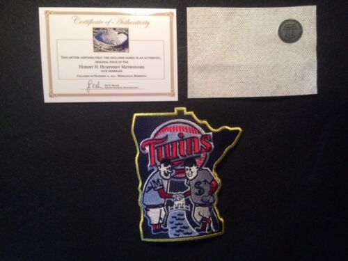 Minnesota Twins Patch & Piece of Metrodome Roof- Own a Piece of Minnesota Twins History- Great Gift!